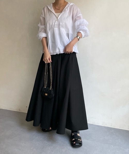 DouDou（ドゥドゥ）の「ハイウエストフレアスカート（スカート・レディース・ブラック/ベージュ/ブルー/レッド・FREE）」の18枚目の写真