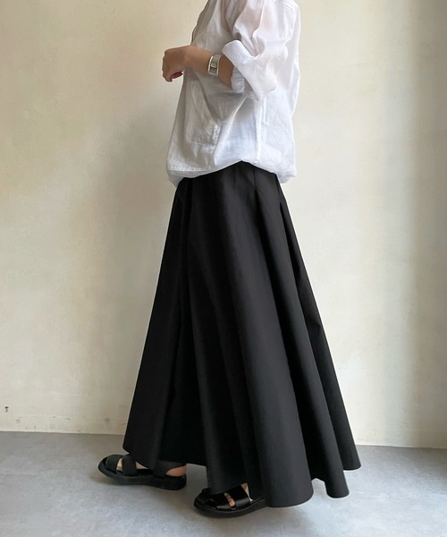 DouDou（ドゥドゥ）の「ハイウエストフレアスカート（スカート・レディース・ブラック/ベージュ/ブルー/レッド・FREE）」の10枚目の写真