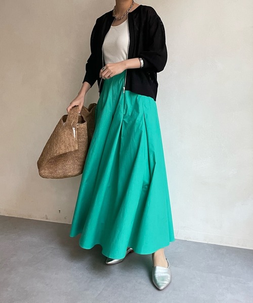 DouDou（ドゥドゥ）の「ハイウエストフレアスカート（スカート・レディース・ブラック/ベージュ/ブルー/レッド・FREE）」の19枚目の写真