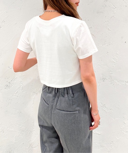 apres jour mignon(アプレジュールミニョン)の「ショートTシャツ【ZOZOTOWN限定アイテム】(Tシャツ/カットソー・レディース・イエロー/オフホワイト/グリーン/ブラック/ピンク/ネイビー/その他/ナチュラル/グリーン系その他・X-LARGE/フリー)」の14枚目の写真