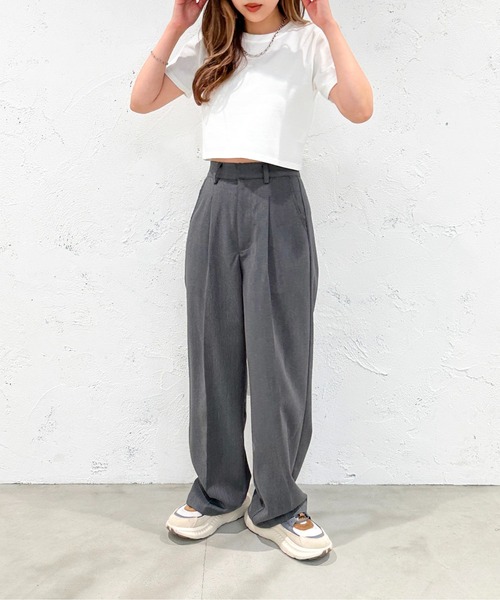apres jour mignon(アプレジュールミニョン)の「ショートTシャツ【ZOZOTOWN限定アイテム】(Tシャツ/カットソー・レディース・イエロー/オフホワイト/グリーン/ブラック/ピンク/ネイビー/その他/ナチュラル/グリーン系その他・X-LARGE/フリー)」の15枚目の写真