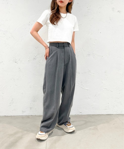 apres jour mignon(アプレジュールミニョン)の「ショートTシャツ【ZOZOTOWN限定アイテム】(Tシャツ/カットソー・レディース・イエロー/オフホワイト/グリーン/ブラック/ピンク/ネイビー/その他/ナチュラル/グリーン系その他・X-LARGE/フリー)」の16枚目の写真