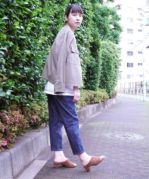 BROOKLYN OVERALL（ブルックリンオーバーオール）の「起毛コットンノーカラーブルゾン（ブルゾン・レディース・ベージュ/カーキ・FREE）」の12枚目の写真