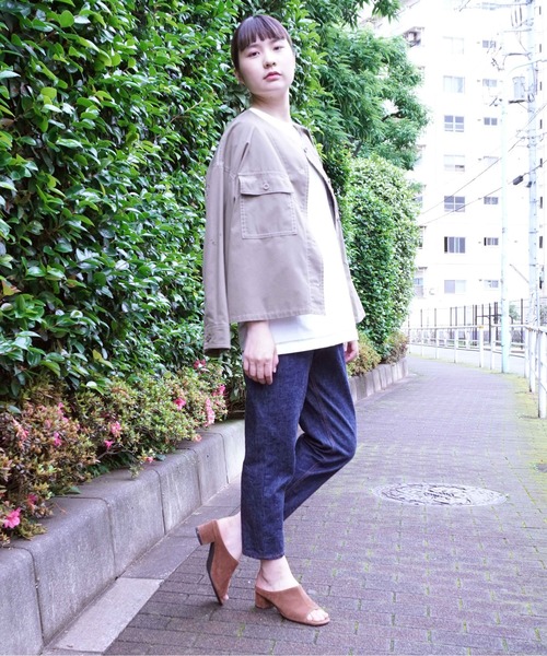 BROOKLYN OVERALL（ブルックリンオーバーオール）の「起毛コットンノーカラーブルゾン（ブルゾン・レディース・ベージュ/カーキ・FREE）」の11枚目の写真