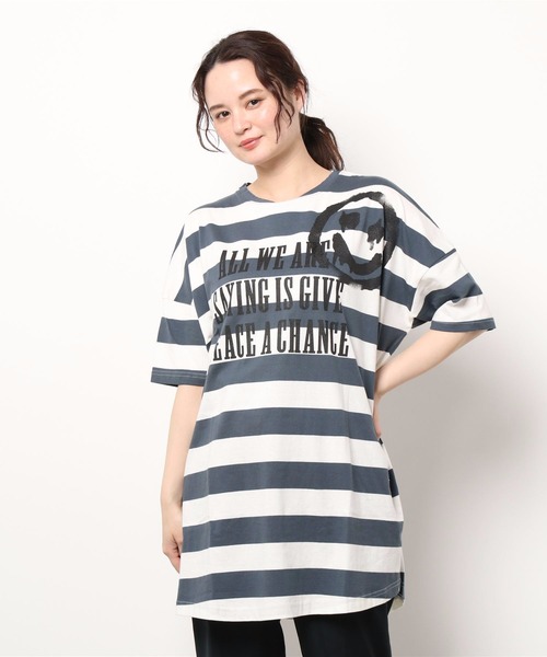 セール デッドスマイルボーダーbig Tee Tシャツ カットソー World Wide Love ワールドワイドラブ のファッション通販 Zozotown