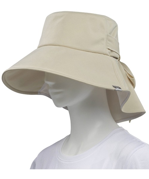MIZUNO（ミズノ　）の「UV垂れ付きリボンハット　[ウィメンズ]（ハット・レディース・ブラック/グレー/ベージュ・FREE）」の3枚目の写真