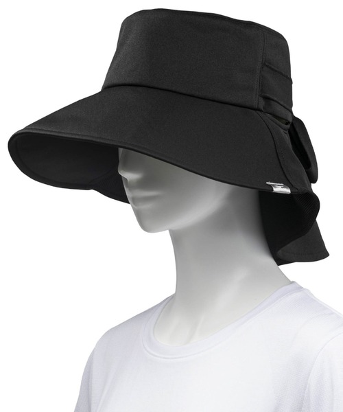 MIZUNO（ミズノ　）の「UV垂れ付きリボンハット　[ウィメンズ]（ハット・レディース・ブラック/グレー/ベージュ・FREE）」の2枚目の写真