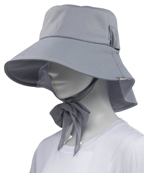 MIZUNO（ミズノ　）の「UV垂れ付きリボンハット　[ウィメンズ]（ハット・レディース・ブラック/グレー/ベージュ・FREE）」の5枚目の写真