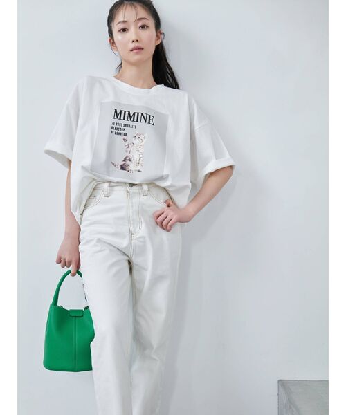 dazzlin（ダズリン）の「【大谷映美里コラボ】キャットアートビッグTシャツ（Tシャツ/カットソー・レディース・オフホワイト/ピンク/ベージュ・FREE）」の6枚目の写真