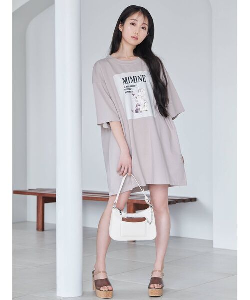 dazzlin（ダズリン）の「【大谷映美里コラボ】キャットアートビッグTシャツ（Tシャツ/カットソー・レディース・オフホワイト/ピンク/ベージュ・FREE）」の8枚目の写真