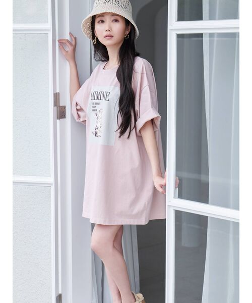 dazzlin（ダズリン）の「【大谷映美里コラボ】キャットアートビッグTシャツ（Tシャツ/カットソー・レディース・オフホワイト/ピンク/ベージュ・FREE）」の10枚目の写真