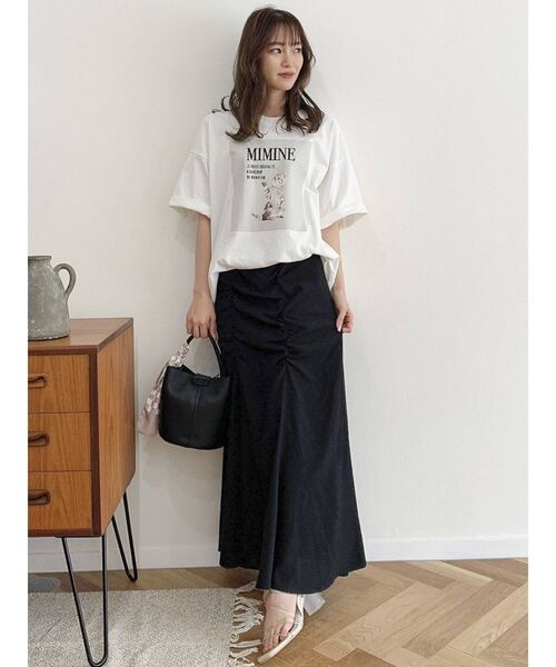dazzlin（ダズリン）の「【大谷映美里コラボ】キャットアートビッグTシャツ（Tシャツ/カットソー・レディース・オフホワイト/ピンク/ベージュ・FREE）」の13枚目の写真