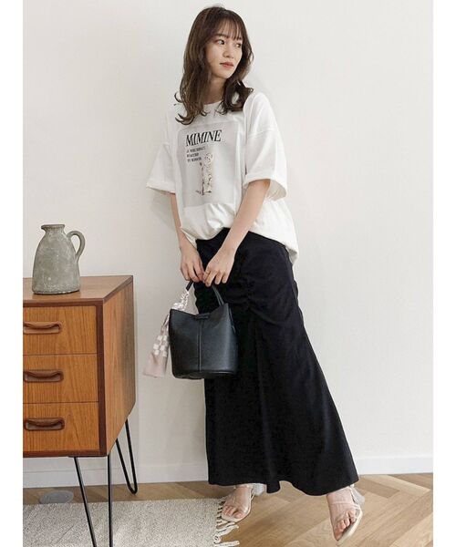 dazzlin（ダズリン）の「【大谷映美里コラボ】キャットアートビッグTシャツ（Tシャツ/カットソー・レディース・オフホワイト/ピンク/ベージュ・FREE）」の14枚目の写真