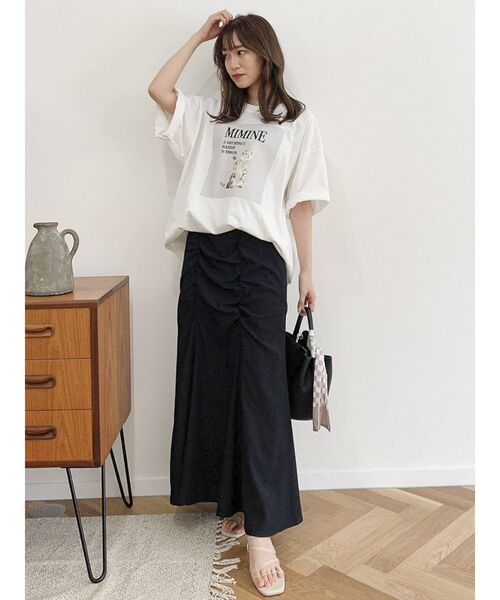 dazzlin（ダズリン）の「【大谷映美里コラボ】キャットアートビッグTシャツ（Tシャツ/カットソー・レディース・オフホワイト/ピンク/ベージュ・FREE）」の15枚目の写真