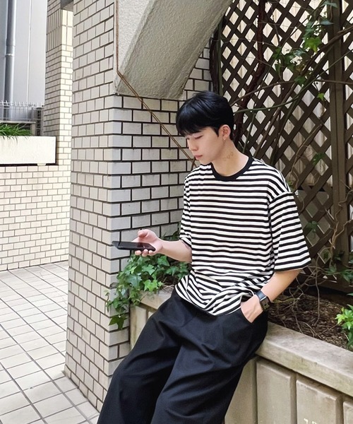 Figments（フィグメンツ）の「ボーダーＴシャツ（Tシャツ/カットソー・レディース・ホワイト/ブルー/グリーン・FREE）」の16枚目の写真