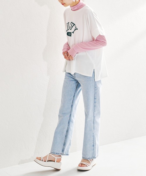 acro（アクロ）の「カラーロゴTシャツ/AC1436（Tシャツ/カットソー・レディース・ベージュ/ブラック×ホワイト/グレー/オフホワイト/パープル/ブラック/グレー系その他/ホワイト・ﾌﾘ-）」の11枚目の写真