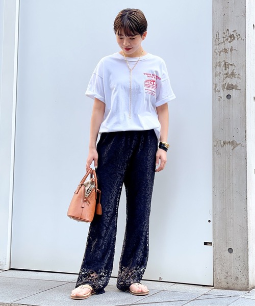 Russell Athletic（ラッセルアスレティック）の「【RUSSELL ATHLETIC】FURTHER print Tシャツ（Tシャツ/カットソー・レディース・ブラック系その他/ホワイト・FREE）」の5枚目の写真