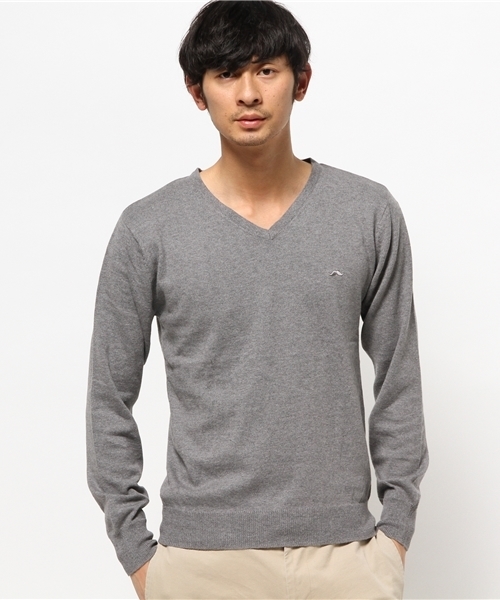 OUTLET(アウトレット)の「【WHO'S WHO gallery】BY12gg綿カシミアVニット(ニット/セーター・メンズ・ブラック/アイボリー/グレー/ネイビー・MEDIUM/SMALL)」の2枚目の写真