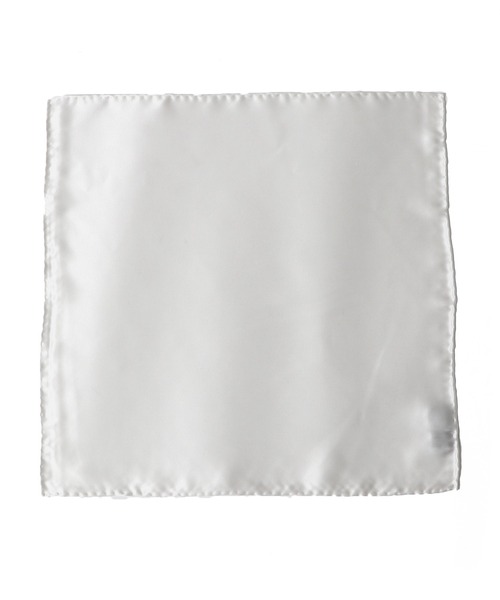 ESTNATION（エストネーション）の「ESTNATION / シルクポケットチーフ（ハンカチ/ハンドタオル・メンズ・ホワイト/グレー・FREE）」の2枚目の写真