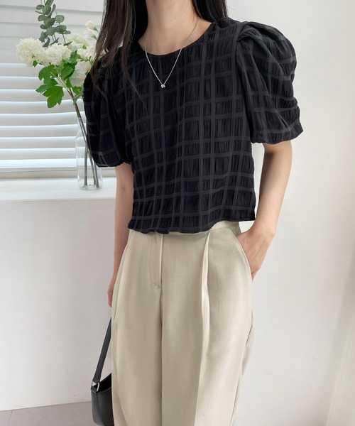 by muni:r（バイ ムニール）の「オルジナルスリットピンタックスラックス（スラックス・レディース・ブラック/ベージュ/イエロー/グリーン/ブルー/ブルー系その他/ライトピンク/スモークピンク・SMALL/MEDIUM）」の15枚目の写真