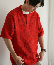 SENSE OF PLACE by URBAN RESEARCH | 『ユニセックス』レースアミポロシャツ(5分袖)(ニット/セーター)