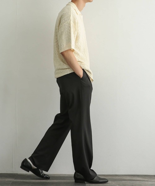 SENSE OF PLACE by URBAN RESEARCH（センスオブプレイスバイアーバンリサーチ）の「『ユニセックス』レースアミポロシャツ(5分袖)（ニット/セーター・メンズ・レッド/ブラック/アイボリー・MEDIUM/LARGE）」の10枚目の写真