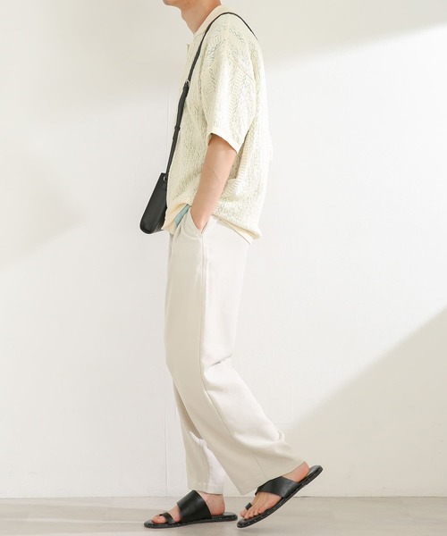 SENSE OF PLACE by URBAN RESEARCH（センスオブプレイスバイアーバンリサーチ）の「『ユニセックス』レースアミポロシャツ(5分袖)（ニット/セーター・メンズ・レッド/ブラック/アイボリー・MEDIUM/LARGE）」の16枚目の写真