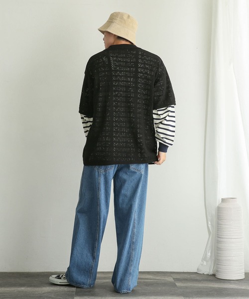 SENSE OF PLACE by URBAN RESEARCH（センスオブプレイスバイアーバンリサーチ）の「『ユニセックス』レースアミポロシャツ(5分袖)（ニット/セーター・メンズ・レッド/ブラック/アイボリー・MEDIUM/LARGE）」の22枚目の写真