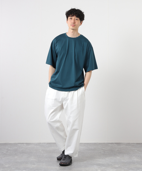 JOURNAL STANDARD（ジャーナルスタンダード）の「【接触冷感】SCTC70 ひんやりコットン オーバーサイズTシャツ（Tシャツ/カットソー・メンズ・ホワイト/ベージュ/ライトグリーン/アーミー/ブラック系その他・SMALL/MEDIUM/LARGE）」の7枚目の写真