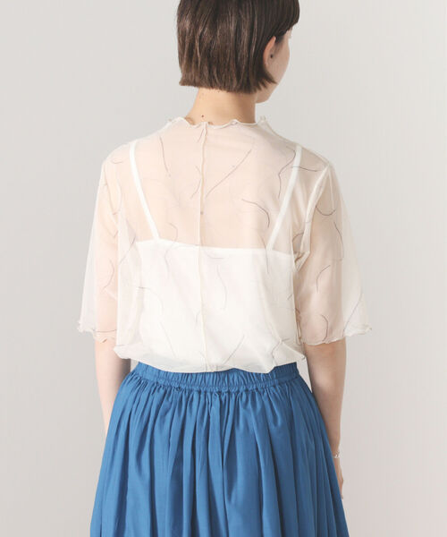 BEAMS HEART（ビームスハート）の「BEAMS HEART / シアー プリント プルオーバー（Tシャツ/カットソー・レディース・ブラック/ブラウン/サックスブルー/ホワイト系その他5・FREE）」の7枚目の写真