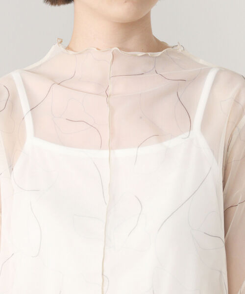 BEAMS HEART（ビームスハート）の「BEAMS HEART / シアー プリント プルオーバー（Tシャツ/カットソー・レディース・ブラック/ブラウン/サックスブルー/ホワイト系その他5・FREE）」の8枚目の写真