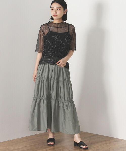 BEAMS HEART（ビームスハート）の「BEAMS HEART / シアー プリント プルオーバー（Tシャツ/カットソー・レディース・ブラック/ブラウン/サックスブルー/ホワイト系その他5・FREE）」の12枚目の写真