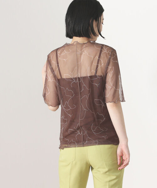 BEAMS HEART（ビームスハート）の「BEAMS HEART / シアー プリント プルオーバー（Tシャツ/カットソー・レディース・ブラック/ブラウン/サックスブルー/ホワイト系その他5・FREE）」の14枚目の写真