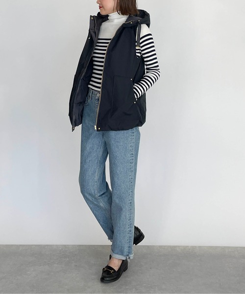 PICCIN(ピッチン)の「リバーシブルダウンベスト(ダウンベスト・レディース・ブラック/アイボリー・M/L)」の9枚目の写真