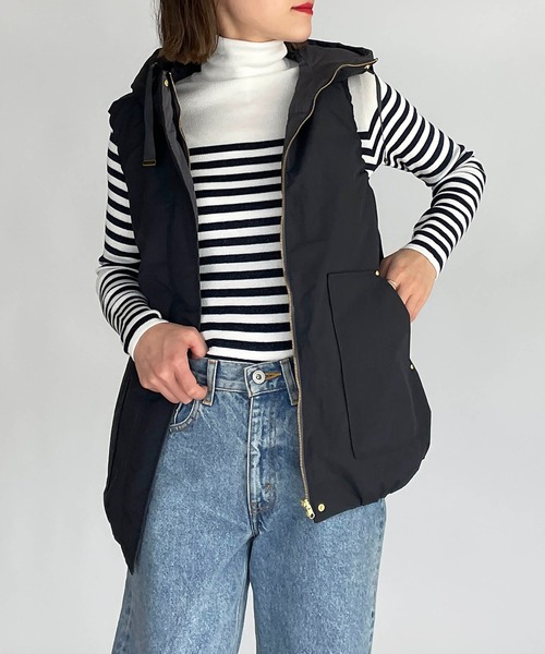 PICCIN(ピッチン)の「リバーシブルダウンベスト(ダウンベスト・レディース・ブラック/アイボリー・M/L)」の7枚目の写真