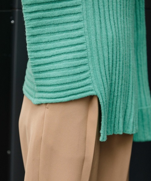 Munich（ミューニック）の「ラムウールリブニットハイネックプルオーバー（ニット/セーター・レディース・ブラック/ベージュ/パープル/エメラルド・FREE）」の22枚目の写真