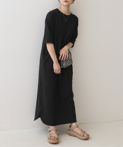 IENA キョウネンソフトテンジク ワンピース ハイツイストテンジクハーフスリーブワンピース（ワンピース