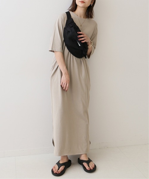 SLOBE IENA(スローブイエナ)の「ハイツイストテンジクハーフスリーブワンピース(ワンピース・レディース・ブラック/ベージュ/ピンク・FREE)」の11枚目の写真