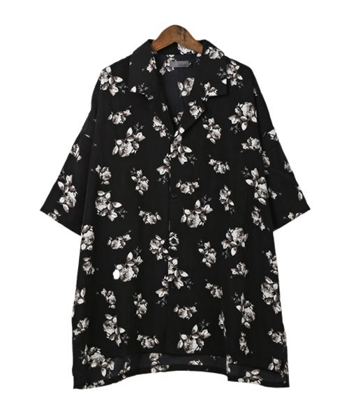 LUXSTYLE(ラグスタイル)の「花柄BIGオープンカラー半袖シャツ(シャツ/ブラウス・メンズ・ブラック/ホワイト・M/L)」の16枚目の写真