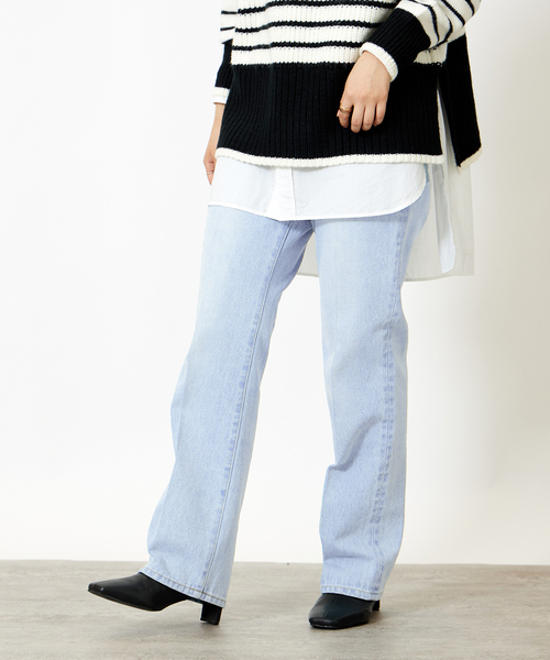 B.C STOCK（ベーセーストック）の「リニア フレア 5PK JEAN（デニム