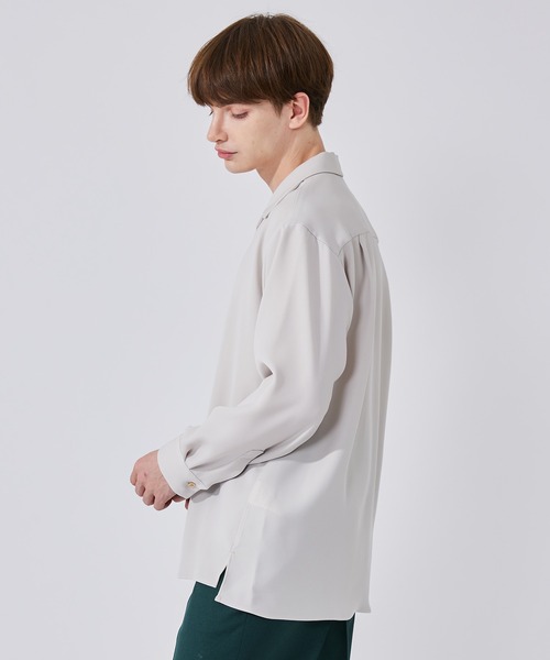 UNITED TOKYO（ユナイテッドトウキョウ）の「ドレープドライオープンカラーLSシャツ（シャツ/ブラウス・メンズ・ブラック/ネイビー/カーキ/ブルー/アイボリー/グレイッシュブルー・1/2/3）」の14枚目の写真