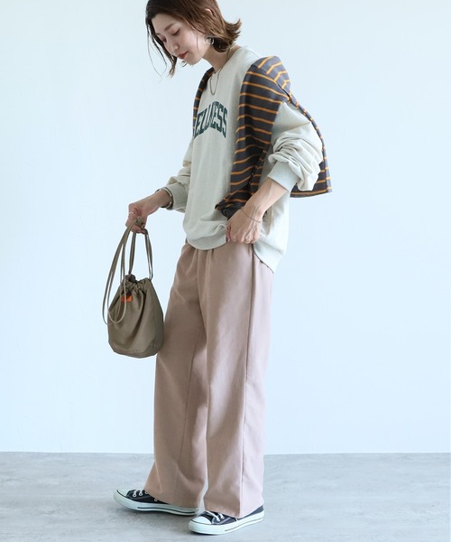 reca（レカ）の「イージーワイドパンツ（その他パンツ・レディース・グレイッシュベージュ/ピンク/ブラック/グリーン・FREE）」の12枚目の写真