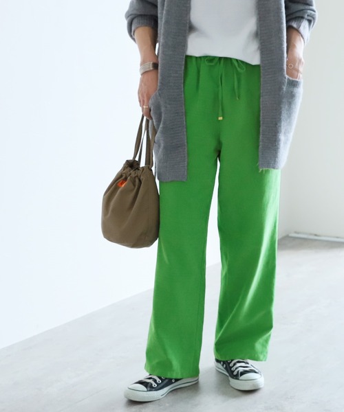 reca（レカ）の「イージーワイドパンツ（その他パンツ・レディース・グレイッシュベージュ/ピンク/ブラック/グリーン・FREE）」の16枚目の写真