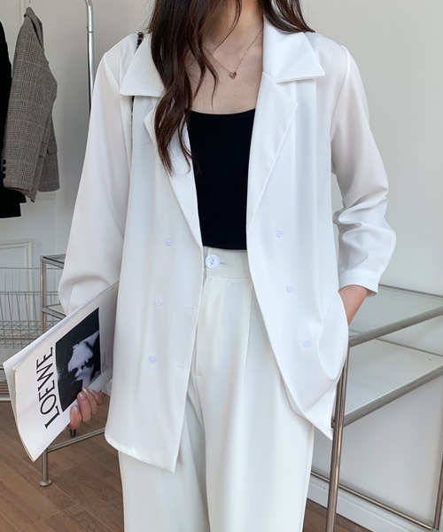 ECLIN(エクラン)の「ダブルテーラードジャケット(テーラードジャケット・レディース・ホワイト/ブラック/ベージュ・FREE)」の20枚目の写真