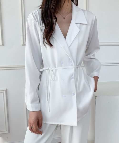 ECLIN(エクラン)の「ダブルテーラードジャケット(テーラードジャケット・レディース・ホワイト/ブラック/ベージュ・FREE)」の14枚目の写真