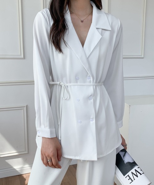 ECLIN(エクラン)の「ダブルテーラードジャケット(テーラードジャケット・レディース・ホワイト/ブラック/ベージュ・FREE)」の18枚目の写真