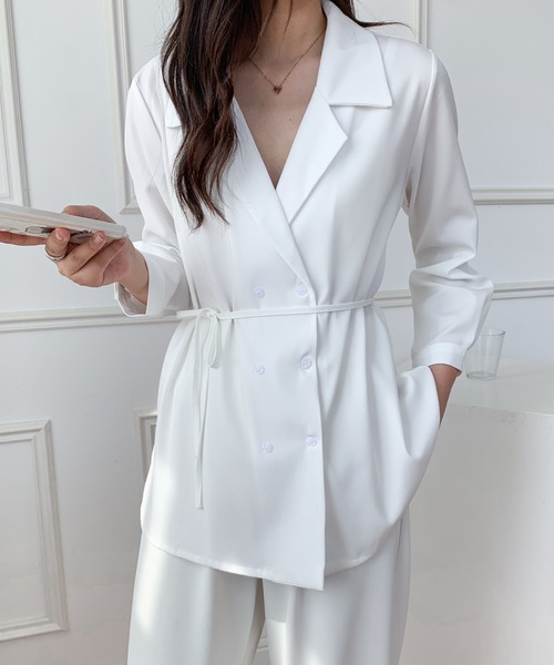 ECLIN(エクラン)の「ダブルテーラードジャケット(テーラードジャケット・レディース・ホワイト/ブラック/ベージュ・FREE)」の19枚目の写真