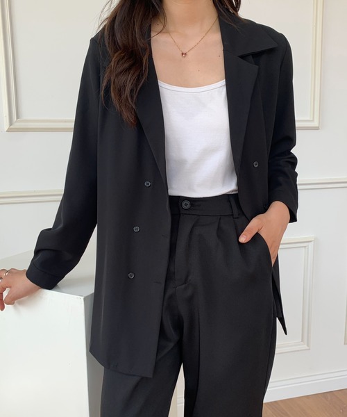 ECLIN(エクラン)の「ダブルテーラードジャケット(テーラードジャケット・レディース・ホワイト/ブラック/ベージュ・FREE)」の9枚目の写真