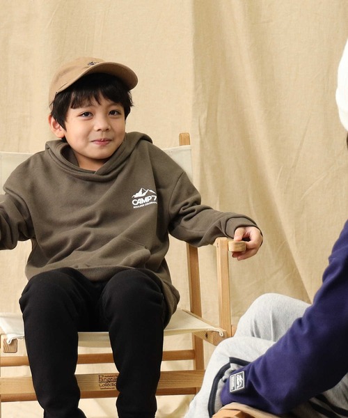 CAMP7（キャンプセブン）の「【CAMP7】ロゴパーカー（パーカー・キッズ・グレー/パープル/ブラック/カーキブラウン・120/130/105/140/150/160）」の16枚目の写真