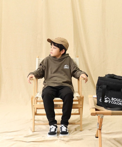 CAMP7（キャンプセブン）の「【CAMP7】ロゴパーカー（パーカー・キッズ・グレー/パープル/ブラック/カーキブラウン・120/130/105/140/150/160）」の18枚目の写真
